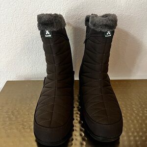 Kamik Brown Winter Rain Boots with Insulated Design